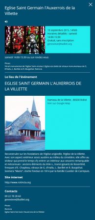 Journées du patrimoine 2015 - Eglise Saint Germain à la Villette (Rollot)